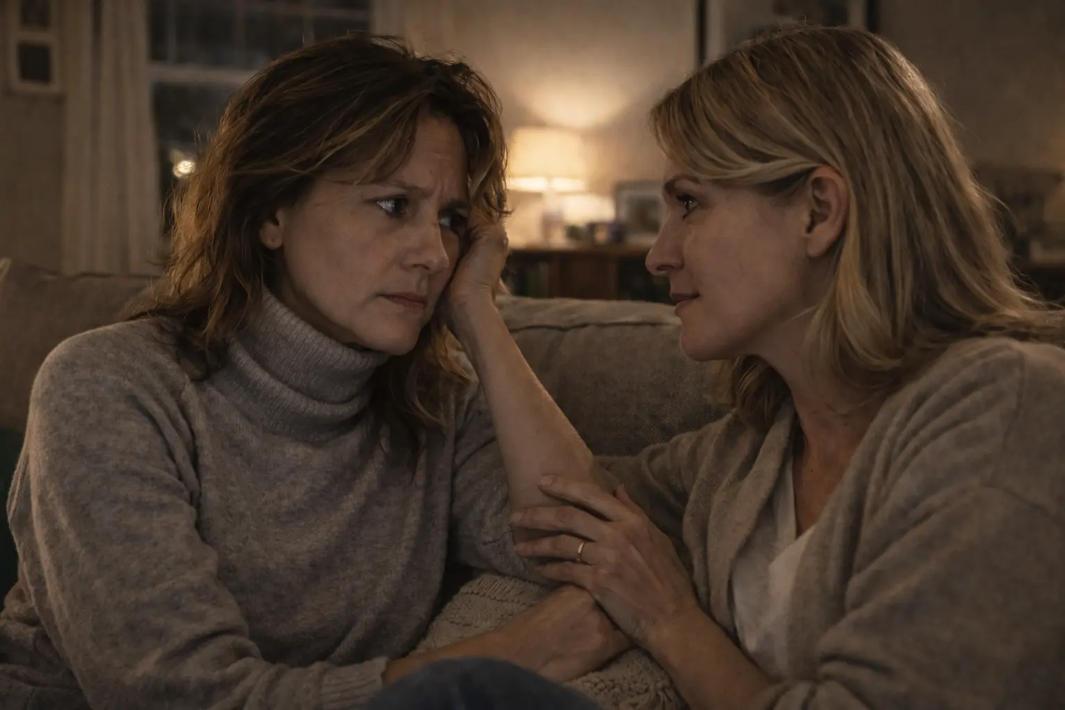 Two women having a conversation.